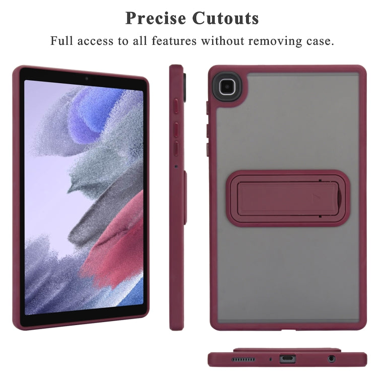 For Samsung Galaxy Tab S6 Lite P610 / P615 Skin Feel Holder PC Hybrid TPU Tablet Case(Wine Red) - Tab S6 Lite P610 / P615 by buy2fix | Online Shopping UK | buy2fix