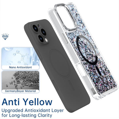 For iPhone 16 Plus Epoxy Glitter MagSafe Magnetic TPU Phone Case(Blue) - iPhone 16 Plus Cases by buy2fix | Online Shopping UK | buy2fix