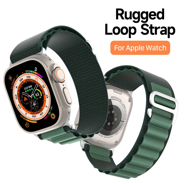 For Apple Watch 42mm / 41mm / 40mm / 38mm DUX DUCIS GS Series Nylon Loop Watch Band(Dark Green) - Watch Bands by DUX DUCIS | Online Shopping UK | buy2fix