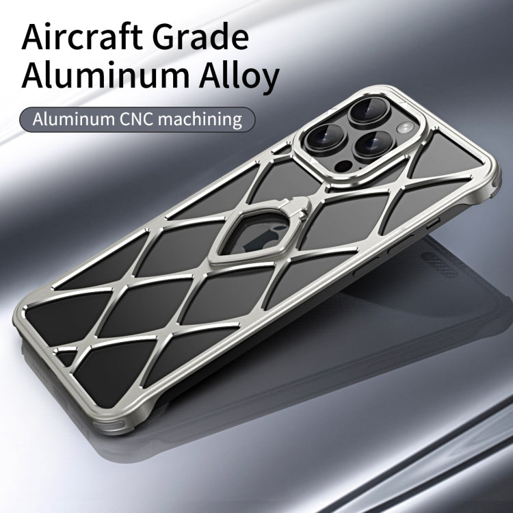 For iPhone 16 Holder Metal Phone Case(Silver) - iPhone 16 Cases by buy2fix | Online Shopping UK | buy2fix