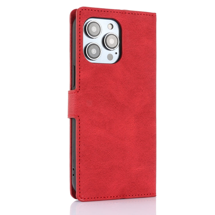 For iPhone 16 Pro Fantasy Skin-feel Calfskin Texture Leather Phone Case(Red) - iPhone 16 Pro Cases by buy2fix | Online Shopping UK | buy2fix