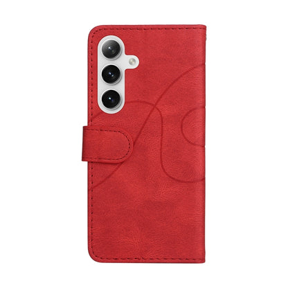 For Samsung Galaxy S25 / S24 5G Dual-color Splicing Flip Leather Phone Case(Red) - Galaxy S25 5G Cases by buy2fix | Online Shopping UK | buy2fix