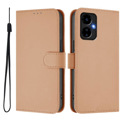 For Boost MobIle Celero 5G 2024 / 3 5G Skin Feel Solid Color Leather Phone Case with Lanyard(Nude) - More Brand by buy2fix | Online Shopping UK | buy2fix