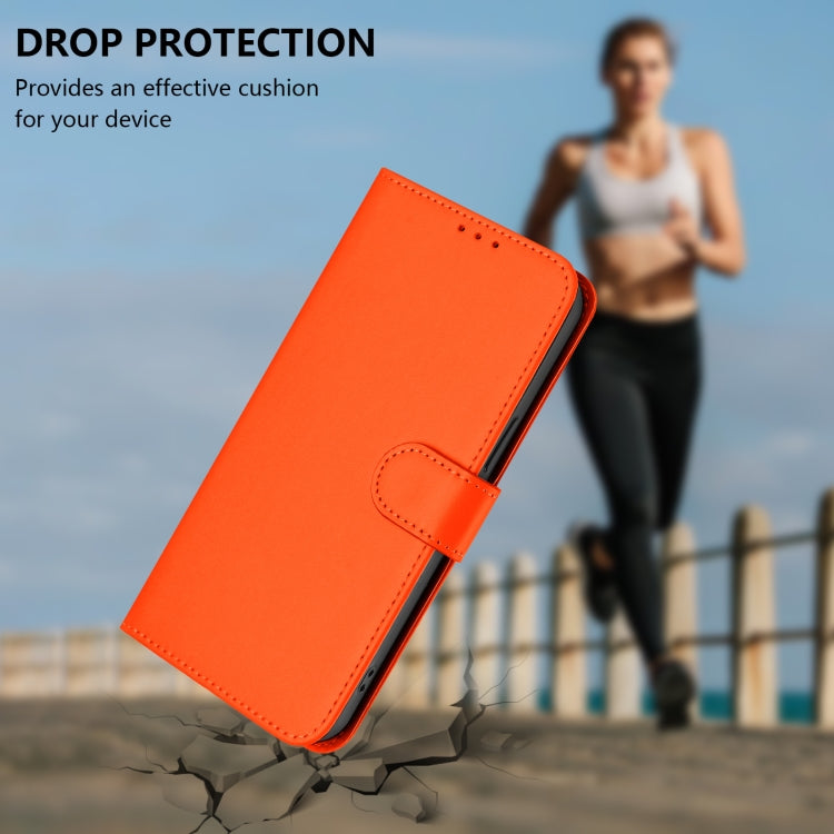 For Sony Xperia 1 VI 2024 Skin Feel Solid Color Leather Phone Case with Lanyard(Orange) - Sony Cases by buy2fix | Online Shopping UK | buy2fix