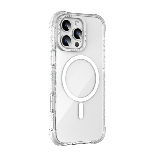 For iPhone 16 Pro Mutural Blink Series Glitter Edge MagSafe Magnetic Phone Case(White) - iPhone 16 Pro Cases by Mutural | Online Shopping UK | buy2fix