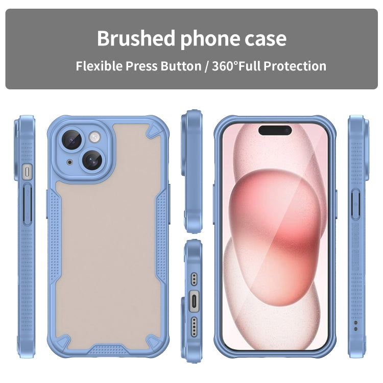 For iPhone 15 Armor Glaze PC Hybrid TPU Phone Case(Blue) - iPhone 15 Cases by buy2fix | Online Shopping UK | buy2fix