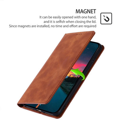 For iPhone 16 Skin Feel Magnetic Leather Phone Case(Light Brown) - iPhone 16 Cases by buy2fix | Online Shopping UK | buy2fix