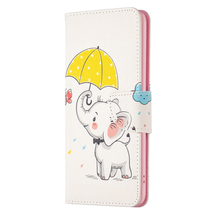 For Samsung Galaxy S25 5G Colored Drawing Pattern Leather Phone Case(Umbrella Elephant) - Galaxy S25 5G Cases by buy2fix | Online Shopping UK | buy2fix