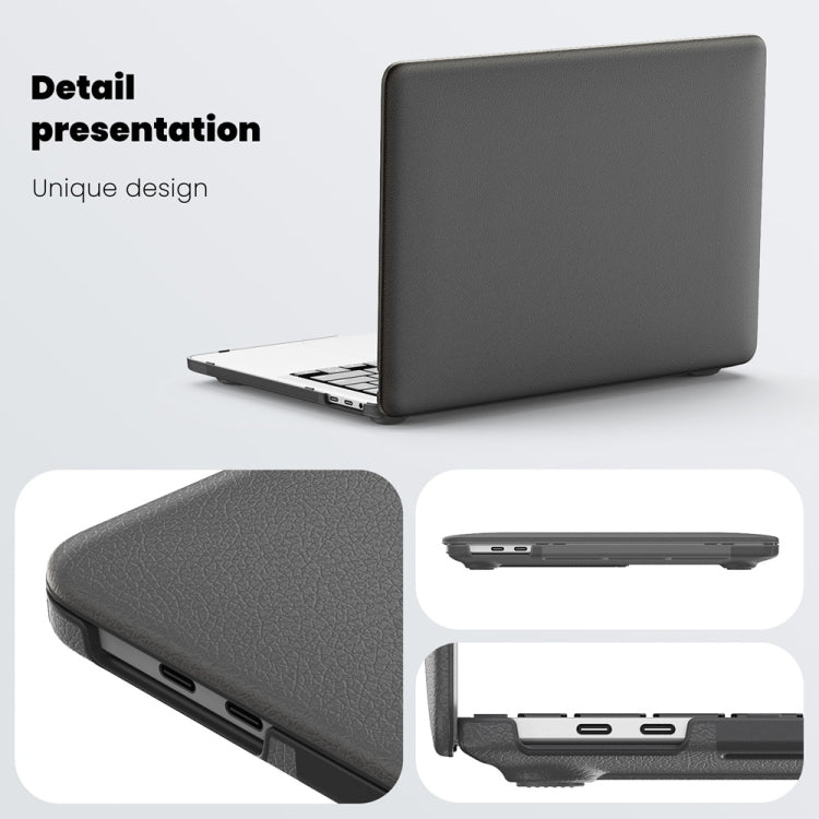 For MacBook Pro 13.3 inch M1 A2338 Business Magnetic Holder PC + PU Laptop Protective Case(Grey) - MacBook Pro Cases by buy2fix | Online Shopping UK | buy2fix