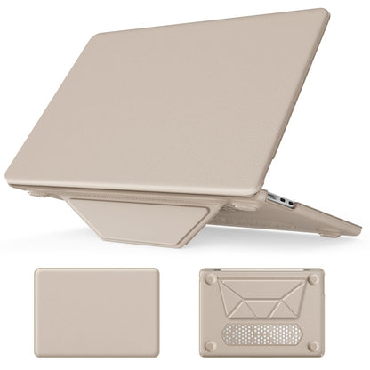 For MacBook Air 15.3 inch A3114 / A2941 Business Magnetic Holder PC + PU Laptop Protective Case(Gold) - MacBook Air Cases by buy2fix | Online Shopping UK | buy2fix