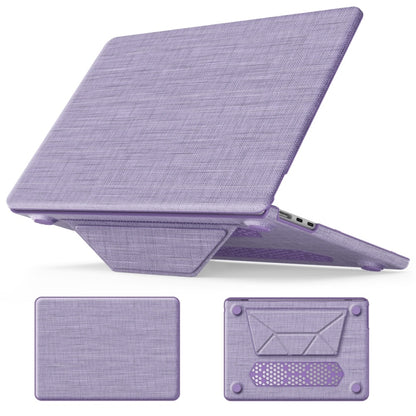 For MacBook Air 13.6 inch A3113 / A2681 Fabric Magnetic Holder Laptop Protective Case(Purple) - MacBook Air Cases by buy2fix | Online Shopping UK | buy2fix