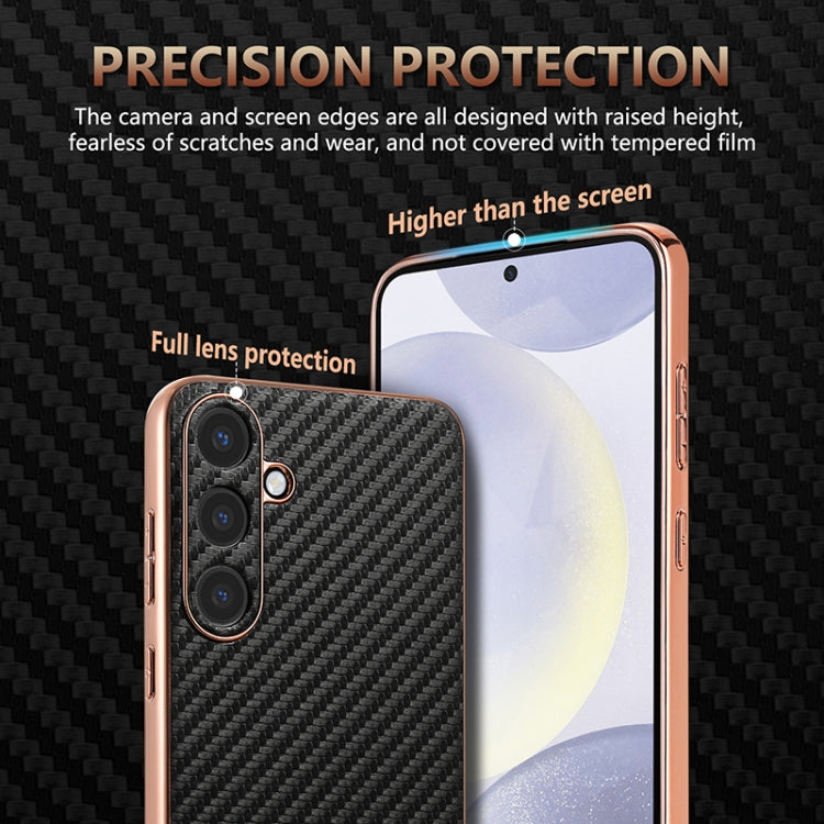 For Samsung Galaxy S25+ 5G AZNS Electroplated Edge Carbon Fiber Texture Phone Case(Blue) - Galaxy S25+ 5G Cases by AZNS | Online Shopping UK | buy2fix