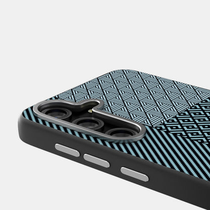 For Samsung Galaxy S25 5G ABEEL 6D Micro Relief MagSafe Magnetic Phone Case(Carbon Fiber Blue) - Galaxy S25 5G Cases by buy2fix | Online Shopping UK | buy2fix