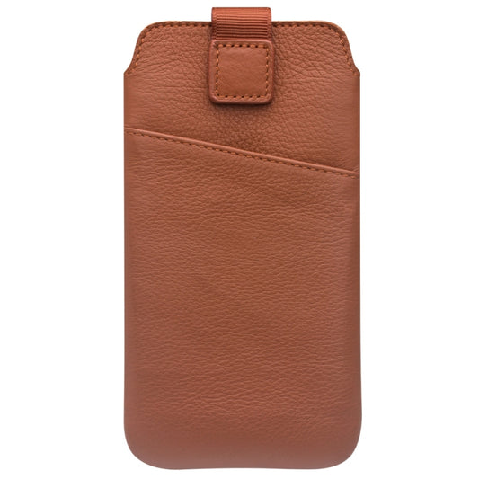 For iPhone XS Max QIALINO Nappa Texture Top-grain Leather Liner Bag with Card Slots(Brown) - More iPhone Cases by QIALINO | Online Shopping UK | buy2fix