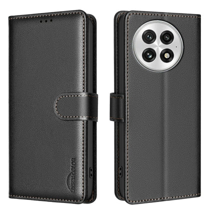 For OnePlus 13 Litchi Texture RFID Anti-theft Leather Phone Case(Black) - OnePlus Cases by buy2fix | Online Shopping UK | buy2fix