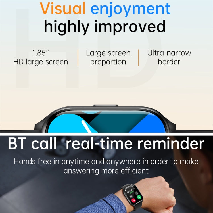 KT73S 1.85 inch Square Screen BT Call Smart Watch, Heart Rate / Blood Pressure / Blood Oxygen / Female Health / Sleep Monitoring(Purple) - Smart Wristbands by buy2fix | Online Shopping UK | buy2fix