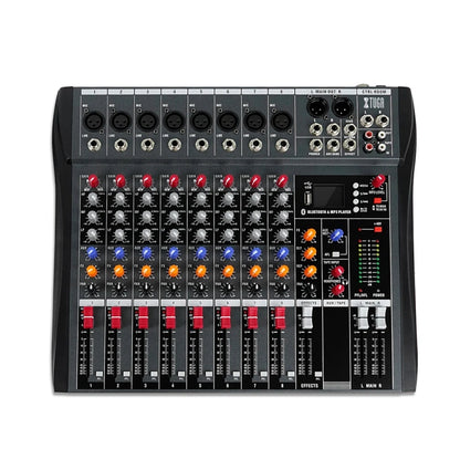 XTUGA CT80X 8-Channels Audio Mixer DJ Mixing Console with 48V Power Supply(US Plug) - Live Sound Effects Processors by XTUGA | Online Shopping UK | buy2fix