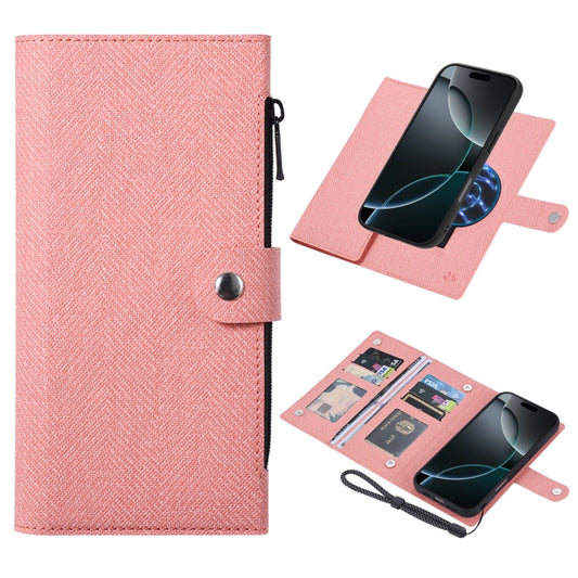 For iPhone 16 Pro ViLi GBS Series MagSafe Magnetic RFID Leather Flip Phone Case(Pink) - iPhone 16 Pro Cases by ViLi | Online Shopping UK | buy2fix