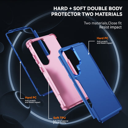 For Samsung Galaxy S25 Ultra 5G TPU + PC Shockproof Protective Phone Case(Royal Blue + Pink) - Galaxy S25 Ultra 5G Cases by buy2fix | Online Shopping UK | buy2fix