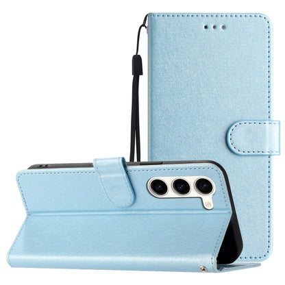 For Samsung Galaxy S25 5G Silk Texture Horizontal Flip Leather Phone Case(Light Blue) - Galaxy S25 5G Cases by buy2fix | Online Shopping UK | buy2fix