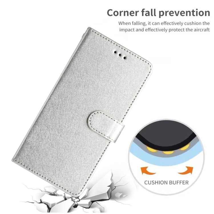 For Samsung Galaxy S25 5G Silk Texture Horizontal Flip Leather Phone Case(Silver) - Galaxy S25 5G Cases by buy2fix | Online Shopping UK | buy2fix