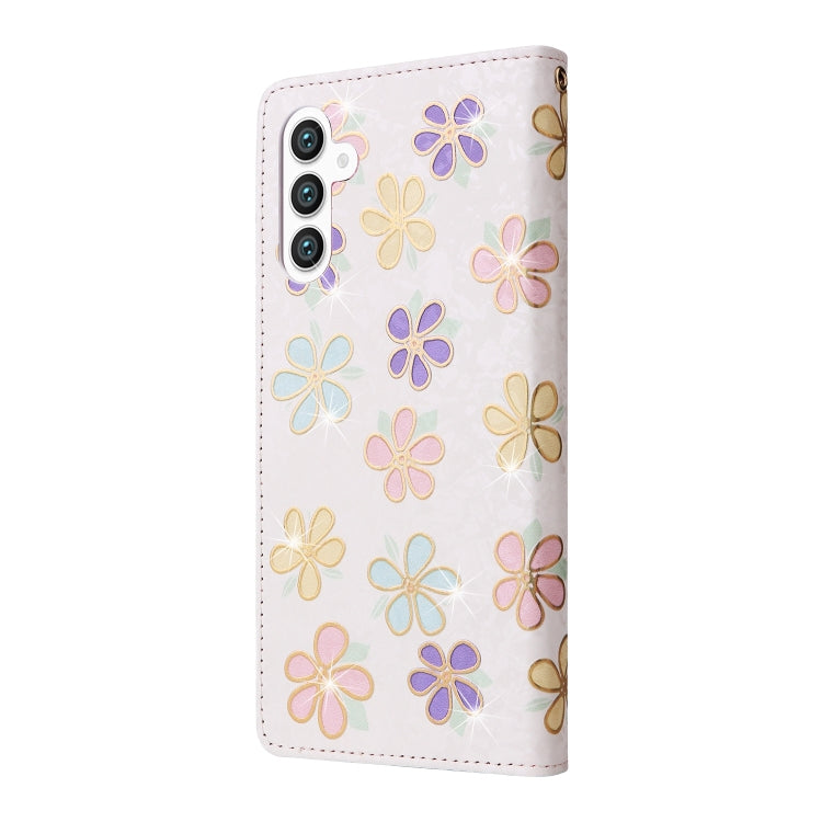 For Samsung Galaxy S25+ 5G Bronzing Painting RFID Leather Phone Case(Bloosoming Flower) - Galaxy S25+ 5G Cases by buy2fix | Online Shopping UK | buy2fix