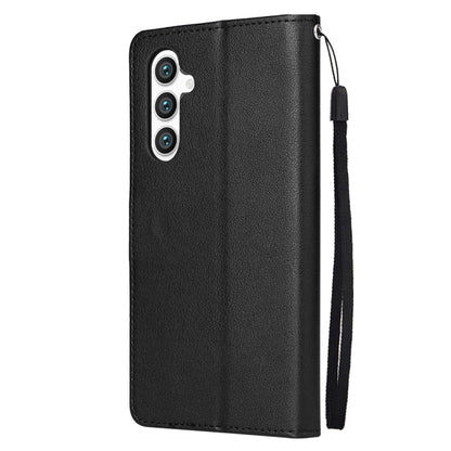 For Samsung Galaxy S25 5G 3-Card Slots Multifunctional Leather Phone Case(Black) - Galaxy S25 5G Cases by buy2fix | Online Shopping UK | buy2fix