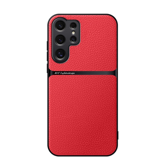 For Samsung Galaxy S25 Ultra 5G Litchi Leather Magnetic Full Coverage Shockproof Phone Case(Red) - Galaxy S25 Ultra 5G Cases by buy2fix | Online Shopping UK | buy2fix