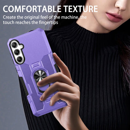 For Samsung Galaxy S25+ 5G Ring Holder Armor Hybrid Phone Case(Purple) - Galaxy S25+ 5G Cases by buy2fix | Online Shopping UK | buy2fix