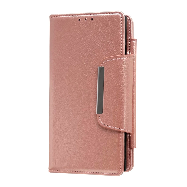 For Samsung Galaxy S25 5G Multifunctional 7-Card Wallet Leather Phone Case(Rose Gold) - Galaxy S25 5G Cases by buy2fix | Online Shopping UK | buy2fix