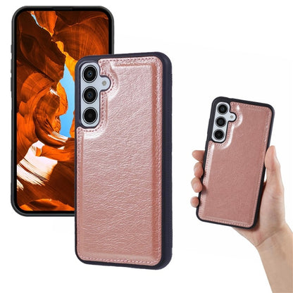 For Samsung Galaxy S25+ 5G Cowhide Texture Back Cover Phone Case(Rose Gold) - Galaxy S25+ 5G Cases by buy2fix | Online Shopping UK | buy2fix