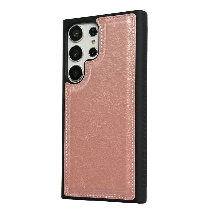 For Samsung Galaxy S25+ 5G Cowhide Texture Back Cover Phone Case(Rose Gold) - Galaxy S25+ 5G Cases by buy2fix | Online Shopping UK | buy2fix