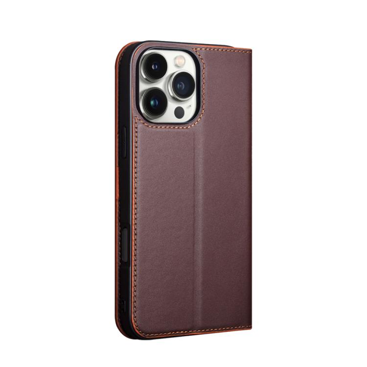 For iPhone 16 Pro Max QIALINO Classic Gen2 Genuine Leather Phone Case(Brown) - iPhone 16 Pro Max Cases by QIALINO | Online Shopping UK | buy2fix