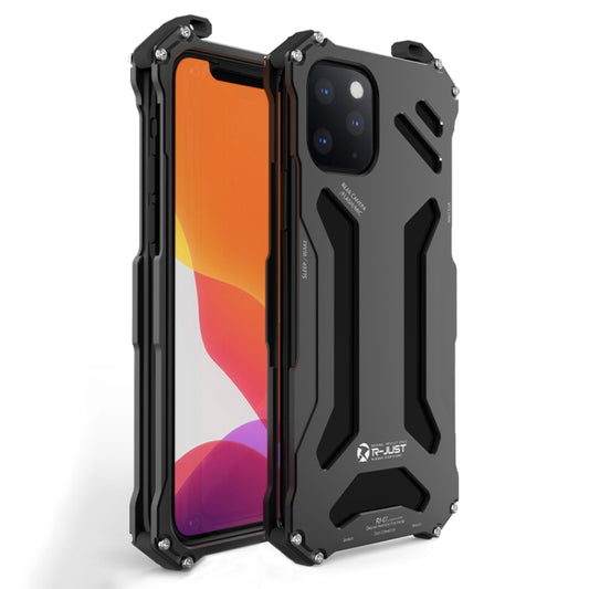 For iPhone 12 / 12 Pro R-JUST Shockproof Armor Metal Protective Case(Black) - iPhone 12 / 12 Pro Cases by R-JUST | Online Shopping UK | buy2fix