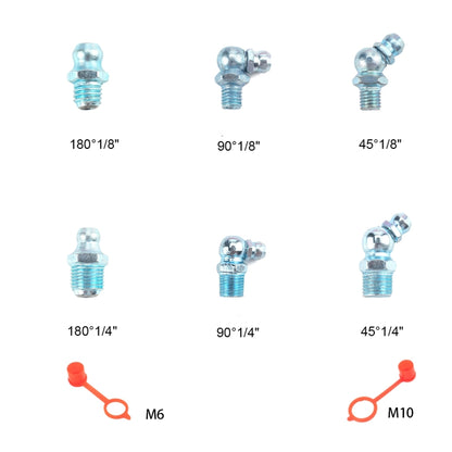 180 in 1 Zerk Oil Grease Fitting Assortment Kits with Dust Cover Cap - Pipes & Fittings by buy2fix | Online Shopping UK | buy2fix