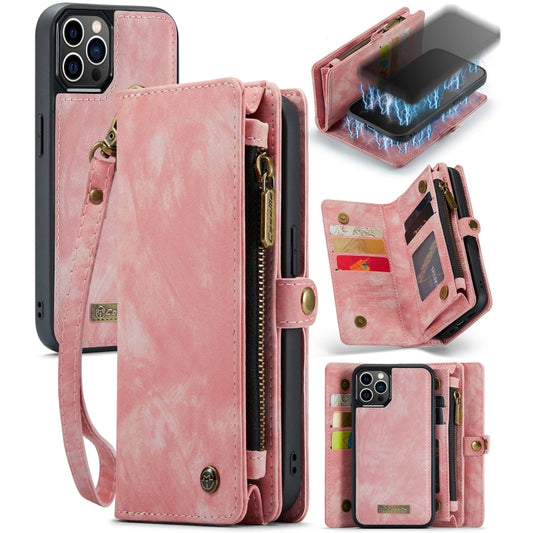 For iPhone 12 Pro Max CaseMe-008 Detachable Multifunctional Wallet Leather Phone Case (Pink) - iPhone 12 Pro Max Cases by CaseMe | Online Shopping UK | buy2fix