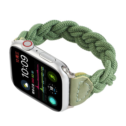 Elastic Woven Watch Band For Apple Watch Ultra 49mm&Watch Ultra 2 49mm / Series 9&8&7 45mm / SE 3&SE 2&6&SE&5&4 44mm / 3&2&1 42mm, Length:120mm(Green) - Watch Bands by buy2fix | Online Shopping UK | buy2fix