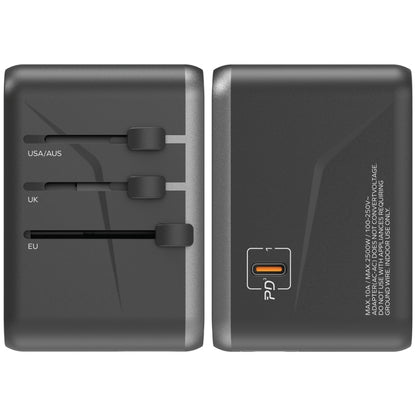 MOMAX 1-World UA8 PD 70W Fast Charger Power Adapter(Black) - USB Charger by MOMAX | Online Shopping UK | buy2fix