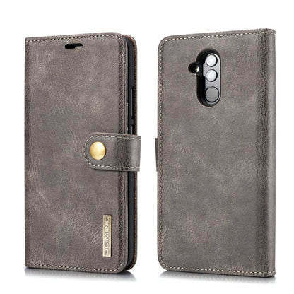 DG.MING Crazy Horse Texture Flip Detachable Magnetic Leather Case for Huawei Mate 20 Lite / Maimang 7, with Holder & Card Slots & Wallet (Grey) - Huawei Cases by DG.MING | Online Shopping UK | buy2fix