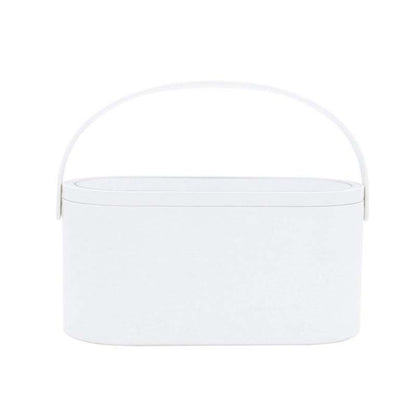 Portable Cosmetic Case Cosmetic Storage Box with Handle & Makeup Mirror & Table Lamp (White) - Storage Boxes by buy2fix | Online Shopping UK | buy2fix