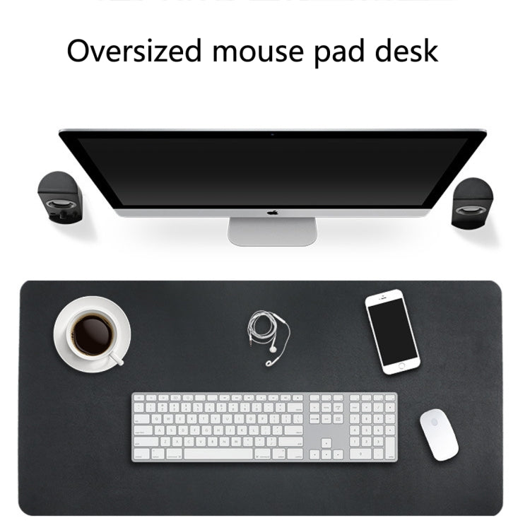 Multifunction Business Double Sided PU Leather Mouse Pad Keyboard Pad Table Mat Computer Desk Mat, Size: 90 x 45cm(Green + Silver) - Desk Pads by buy2fix | Online Shopping UK | buy2fix