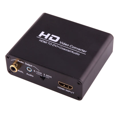 NEWKENG X5 HDMI to DVI with Audio 3.5mm Coaxial Output Video Converter, UK Plug - Converter by buy2fix | Online Shopping UK | buy2fix