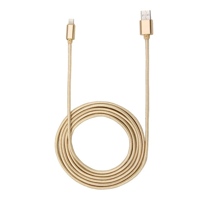 1m Woven Style Metal Head 84 Cores 8 Pin to USB 2.0 Data / Charger Cable(Gold) - Normal Style Cable by buy2fix | Online Shopping UK | buy2fix