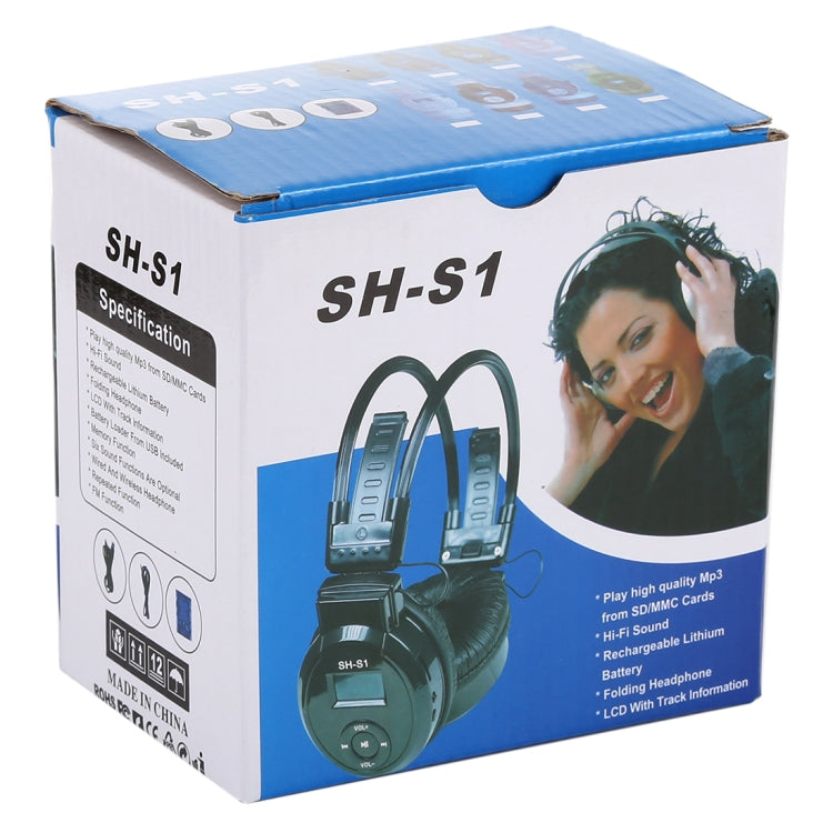 SH-S1 Folding Stereo HiFi Wireless Sports Headphone Headset with LCD Screen to Display Track Information & SD / TF Card, For Smart Phones & iPad & Laptop & Notebook & MP3 or Other Audio Devices(Gold) - Headset & Headphone by buy2fix | Online Shopping UK | buy2fix