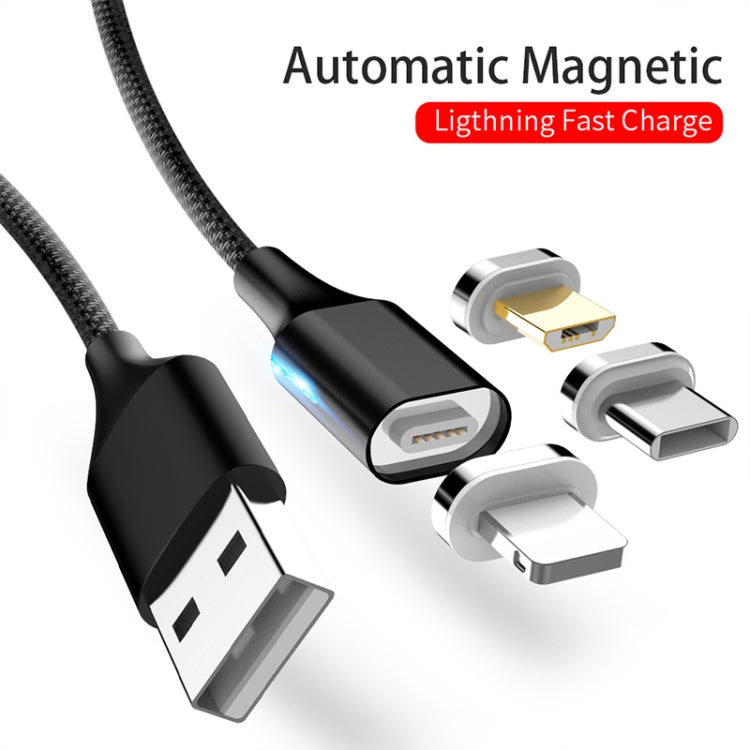 M11 3 in 1 5A USB to 8 Pin + Micro USB + USB-C / Type-C Nylon Braided Magnetic Data Cable, Cable Length: 2m (Silver) - Charging Cable & Head by buy2fix | Online Shopping UK | buy2fix