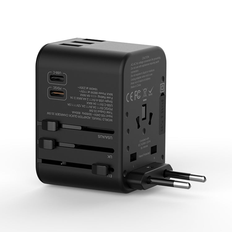 WIWU UA303 Multi-function Universal Travel Charger Power Adapter (Black) - USB Charger by WIWU | Online Shopping UK | buy2fix