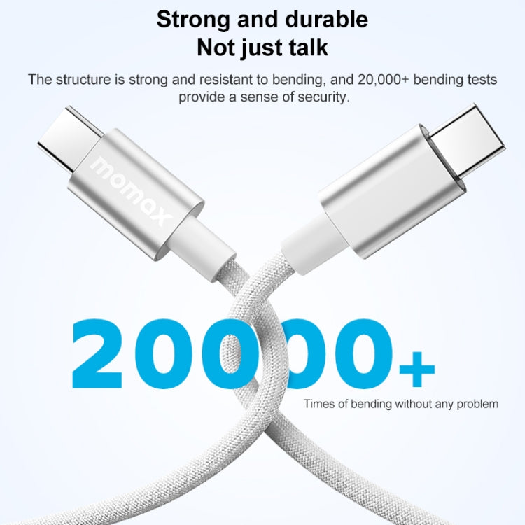 MOMAX DC30 1.5m USB-C / Type-C to USB-C / Type-C 60W Braided Data Sync Charge Cable (White) - USB-C & Type-C Cable by MOMAX | Online Shopping UK | buy2fix