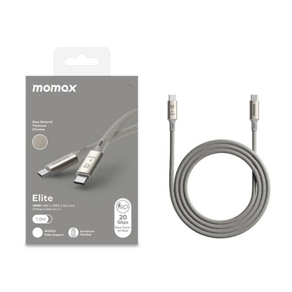 MOMAX DC31 1m USB3.2 USB-C / Type-C to USB-C / Type-C 100W Braided Data Sync Charge Cable (Titanium Color) - USB-C & Type-C Cable by MOMAX | Online Shopping UK | buy2fix