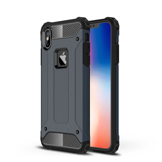 For iPhone XS Max TPU + PC Armor Combination Back Cover Case(Navy Blue) - More iPhone Cases by buy2fix | Online Shopping UK | buy2fix