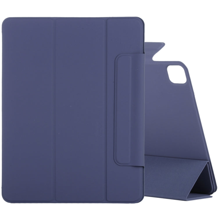 For iPad Air 13 2024 / Pro 12.9 2020 Double-sided Magnetic Flip PU Leather Tablet Case With Holder & Sleep / Wake-up Function(Dark Blue) - iPad Pro 12.9 (2020) Cases by buy2fix | Online Shopping UK | buy2fix